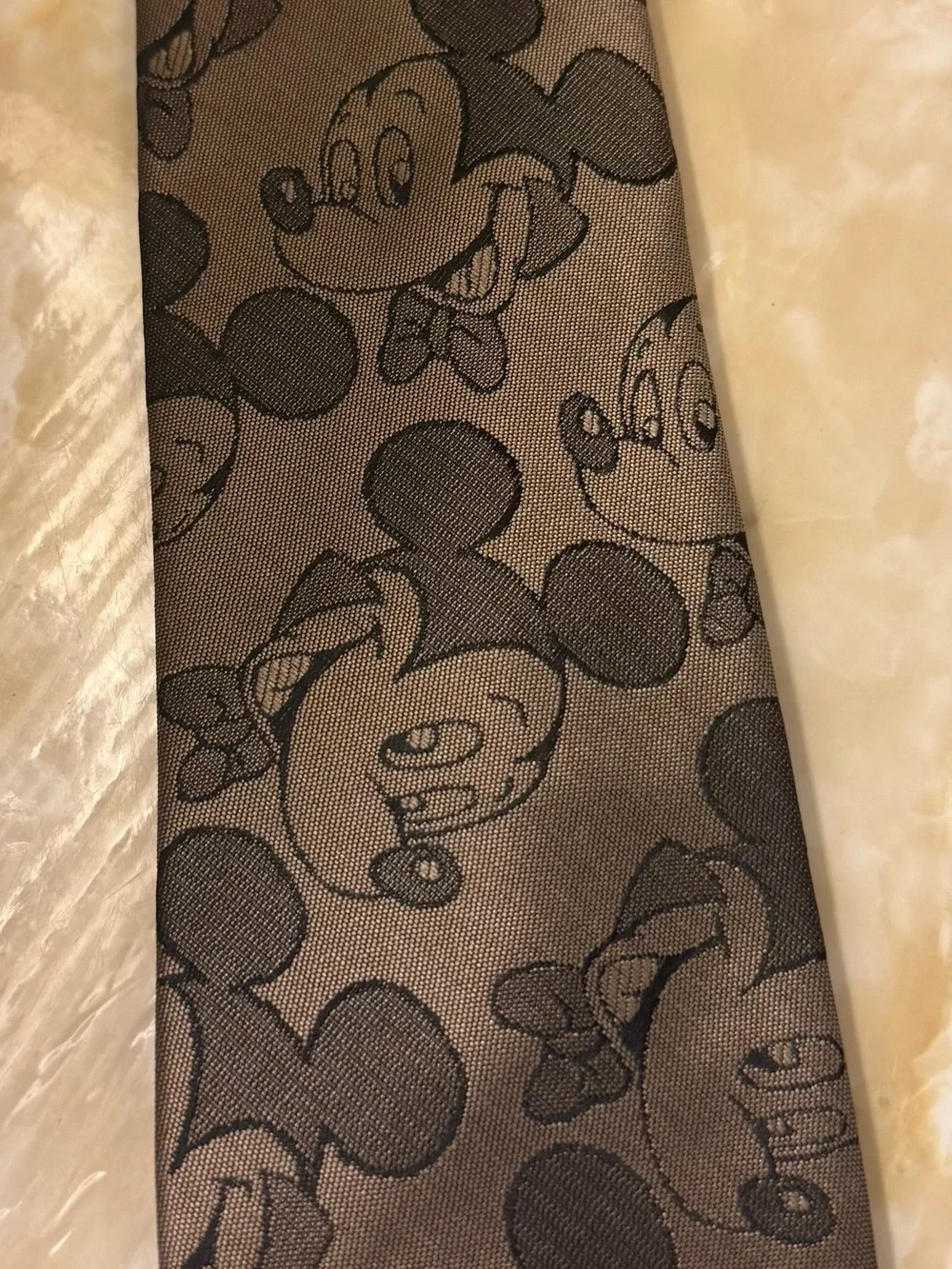 Disney Brown and Black Mickey Mouse Jacquard Tie